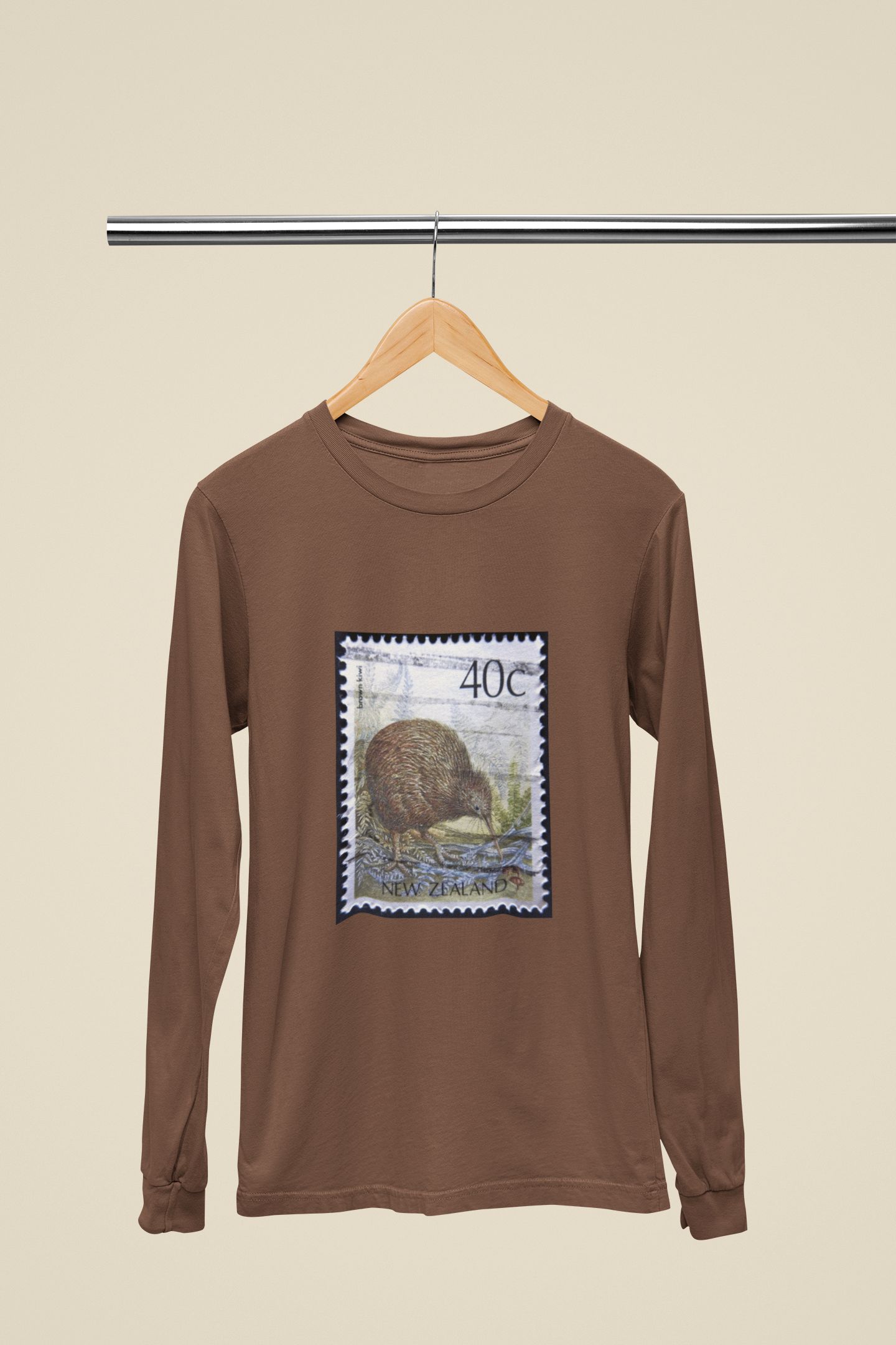 40c Kiwi Stamp  - Long Sleeve Tee