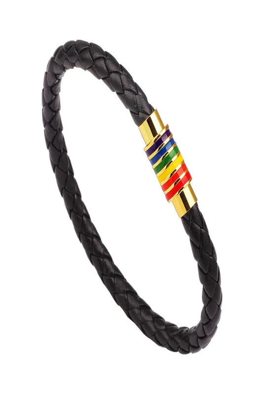 Rainbow Bracelet - Gold on Black