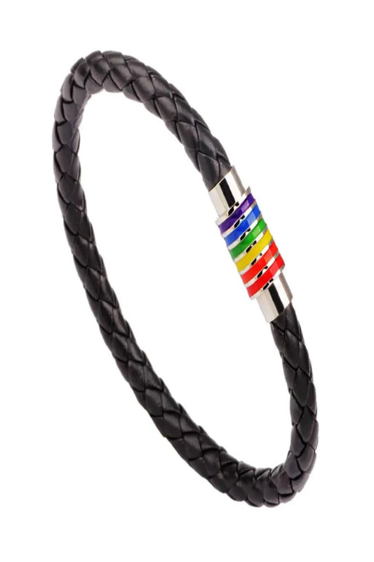 Rainbow Bracelet - Silver on Black