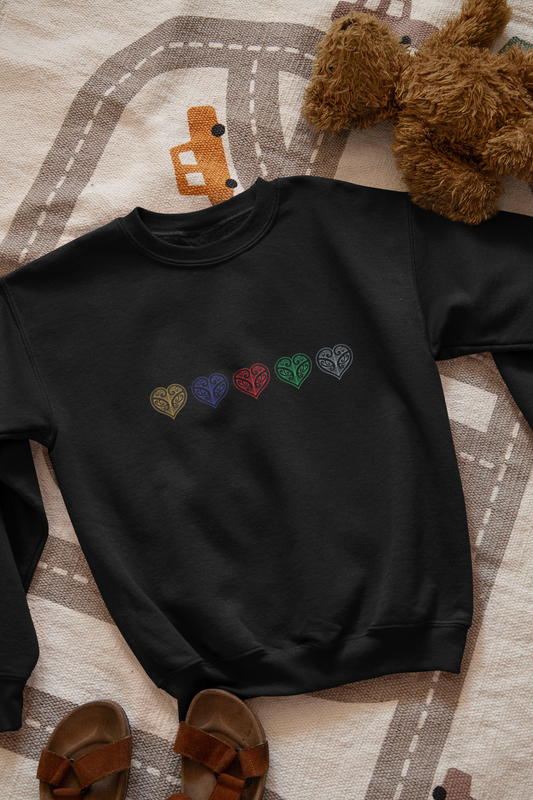 Unique Kiwi Collect. - Kids Sweatshirt - Koru Hearts