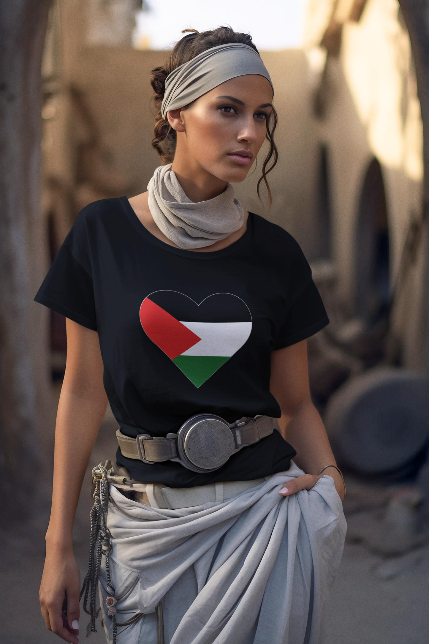 Palestine Flag Heart - Adult Tee