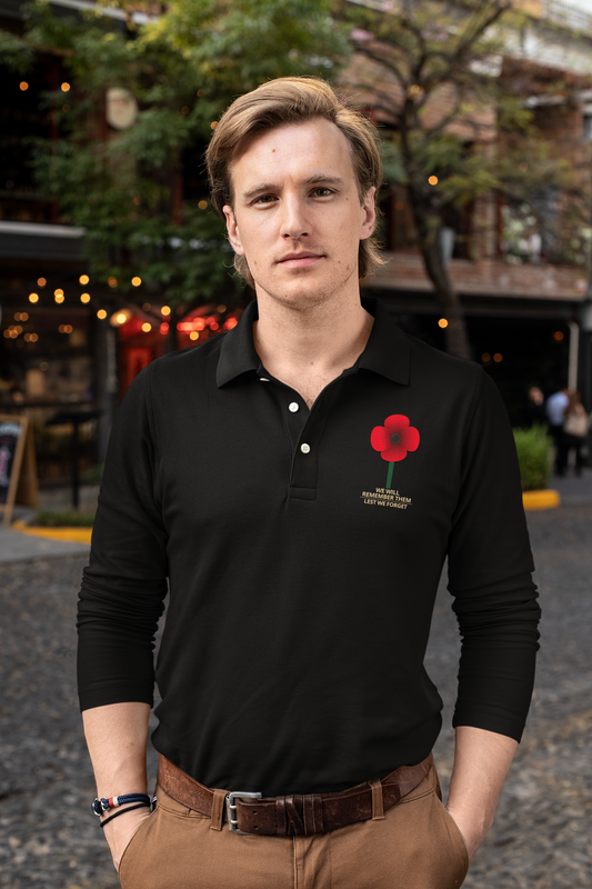 Anzac - We Will Remember Them, Lest We Forget - Long Sleeve Polo Shirt