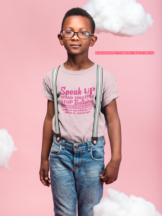 Pink T-Shirt Day - Speak Up, Stand Together, Stop Bullying Kids Tee