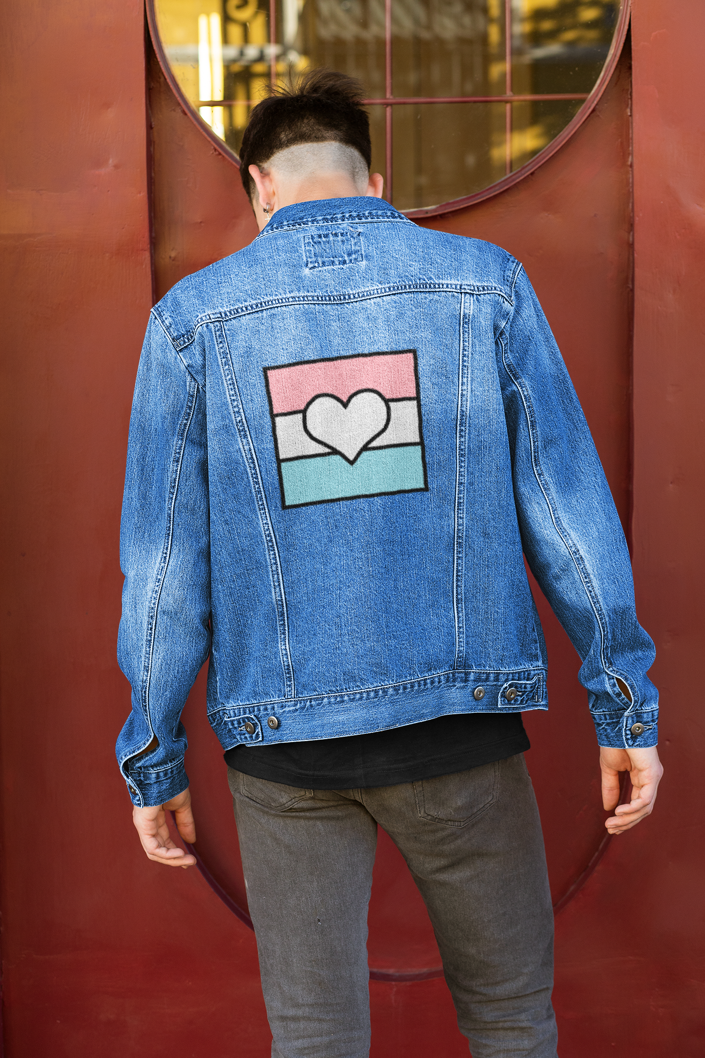 Denim Jacket -Trans Ally Heart