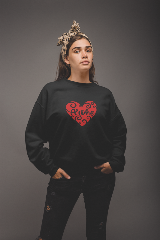 Aroha Whero Heart Sweatshirt